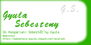 gyula sebesteny business card